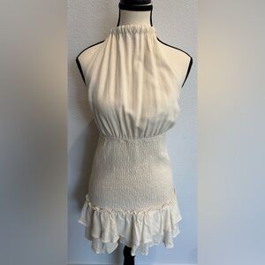 Mable Med Cream Chic Sleeveless Mini Dress